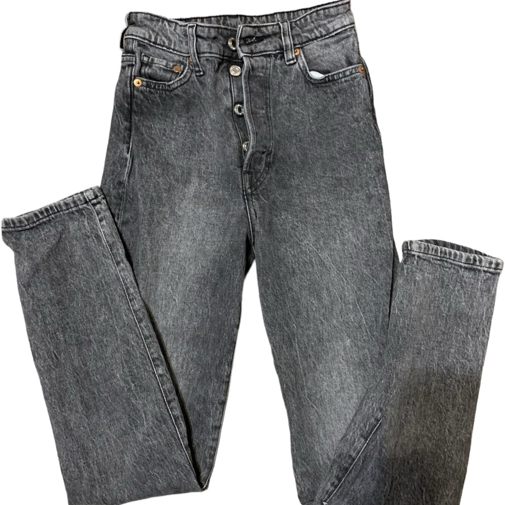 Never worn black acid wash mom jeans